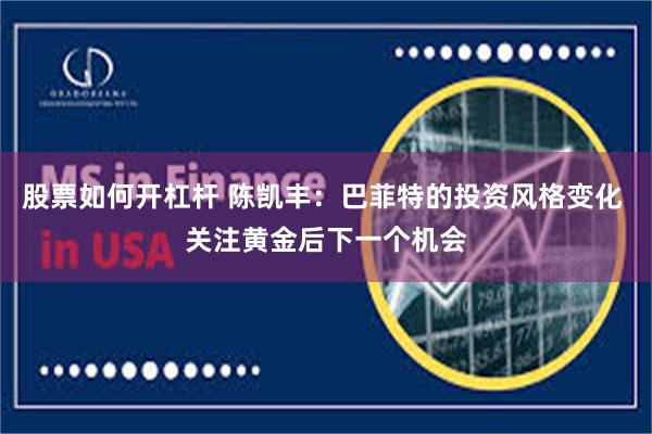股票如何开杠杆 陈凯丰：巴菲特的投资风格变化 关注黄金后下一个机会