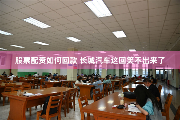 股票配资如何回款 长城汽车这回笑不出来了