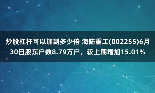 炒股杠杆可以加到多少倍 海陆重工(002255)6月30日股东户数8.79万户，较上期增加15.01%